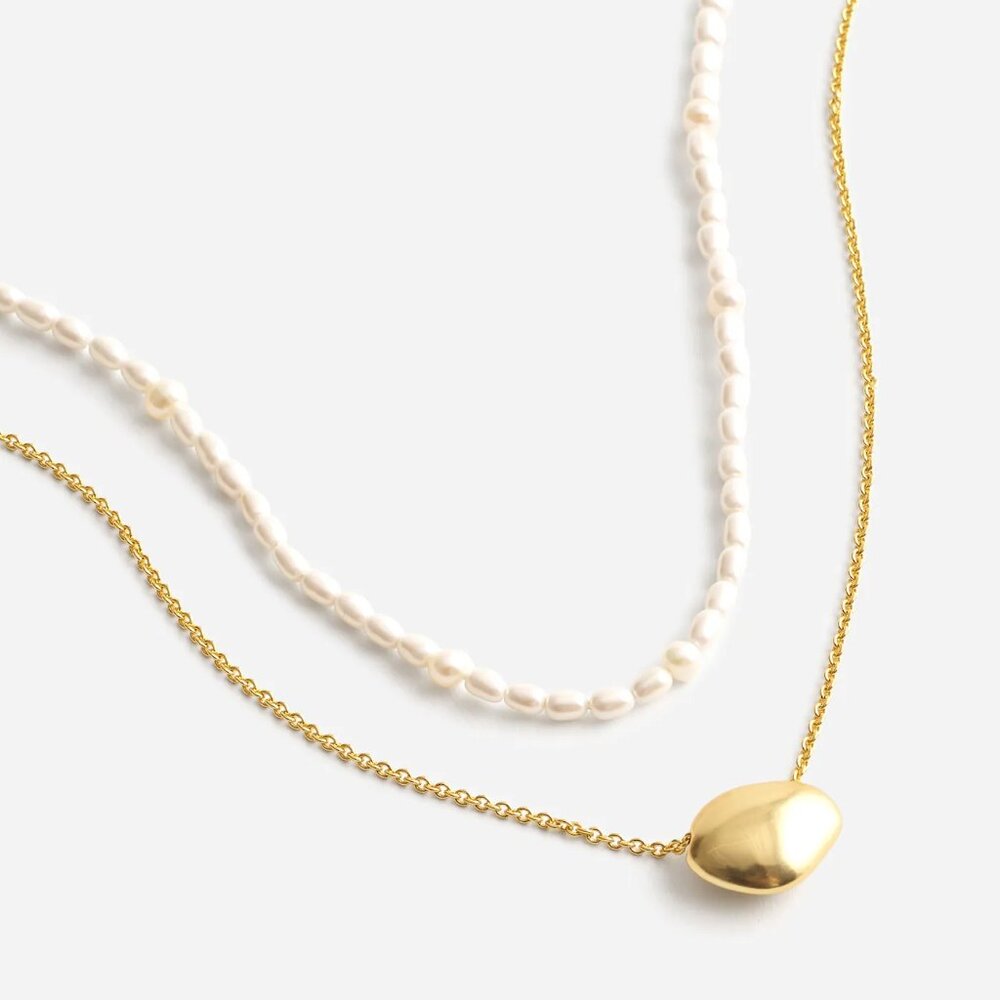 Madewell Two-Pack Dainty Freshwater Pearl Necklace Set
